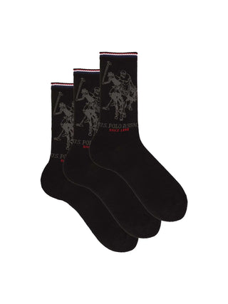 UNISEX SOCKS - US POLO ASSN. BLACK - US008UB