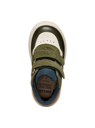 CHILDREN'S SNEAKERS - GEOX IVORY-GREEN - B465NA 08522 5