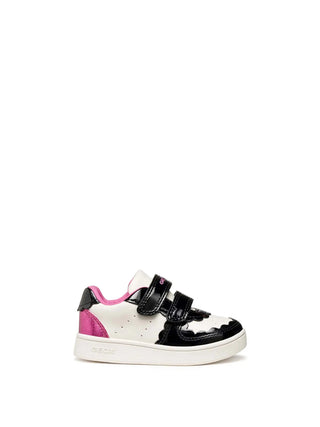 GIRLS' SNEAKERS - GEOX WHITE-BLACK - B555MA 05402