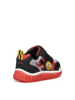 CHILDREN'S SNEAKERS - GEOX BLACK-RED - B565ZA 0BC14 5