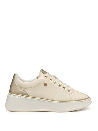 WOMEN'S SNEAKERS - GEOX BEIGE-GOLD - D55YHA 054AJ