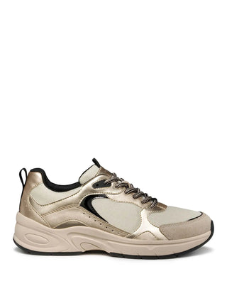 WOMEN'S SNEAKERS - GEOX BEIGE-GOLD - D55YLA 014AJ