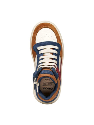 BOY'S SNEAKERS - GEOX IVORY-BROWN - J46LDC 05422 5