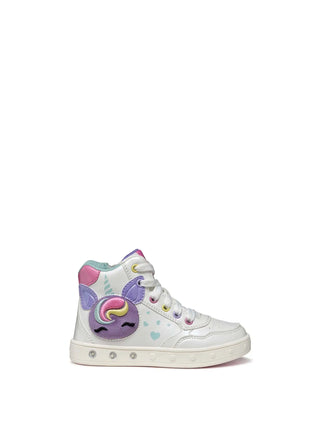 GIRL'S SNEAKERS - GEOX WHITE-MULTI - J568WD 0NFKN