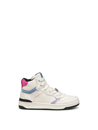 GIRL'S SNEAKERS - GEOX WHITE-MULTI - J56HXD 05404