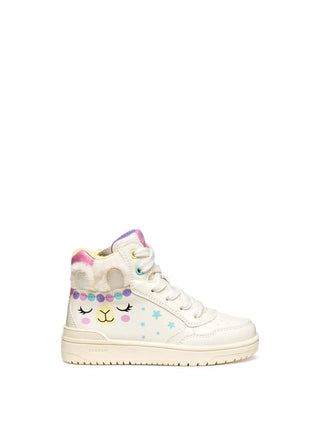 GIRL'S SNEAKERS - GEOX IVORY-MULTI - J56HXE 0BCKN