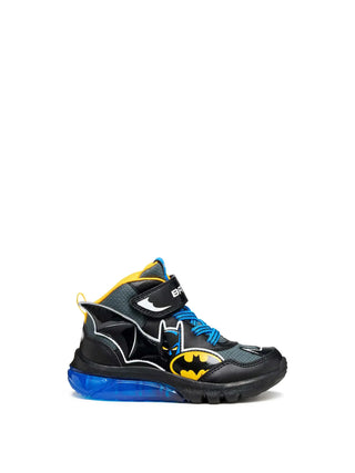 BOY'S SNEAKERS - GEOX BLACK-YELLOW - J56LBE 0BC14