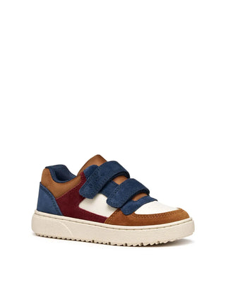 BOY'S SNEAKERS - GEOX IVORY-BROWN - J56LDA 05422 2