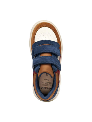 BOY'S SNEAKERS - GEOX IVORY-BROWN - J56LDA 05422 5