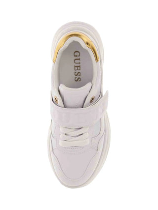 WOMEN'S SNEAKERS - GUESS WHITE-GOLD - FLFHNN ELE12 4
