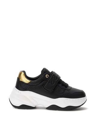 WOMEN'S SNEAKERS - GUESS BLACK-GOLD - FLFHNN ELE12 1