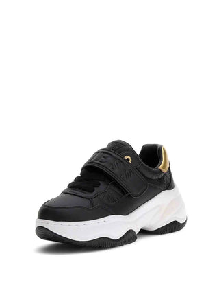 WOMEN'S SNEAKERS - GUESS BLACK-GOLD - FLFHNN ELE12 2