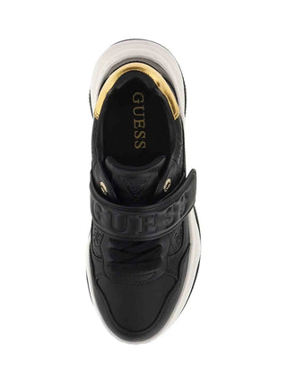 WOMEN'S SNEAKERS - GUESS BLACK-GOLD - FLFHNN ELE12 4