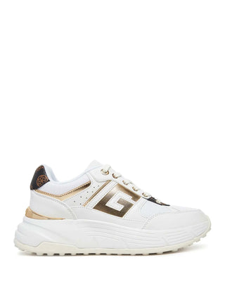 WOMEN'S SNEAKERS - GUESS WHITE-BROWN - FLTFON FAB12