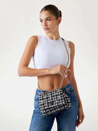 WOMEN'S SHOULDER BAG - GUESS BLACK-MULTI - HWTB86 79210 5