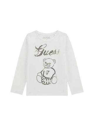 GIRL'S T-SHIRT - GUESS KIDS WHITE - K5BI03 J1314