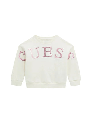 GIRLS' SWEATSHIRT - GUESS KIDS WHITE - K5BQ04 KAD74