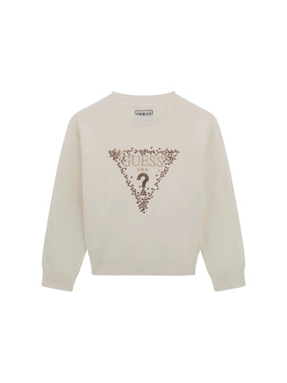 GIRLS' SWEATER - GUESS KIDS WHITE - K5BR04 Z2NQ2