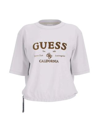 WOMEN'S T-SHIRT - GUESS ATHLEISURE WHITE - V5BI02 KCBF1 1