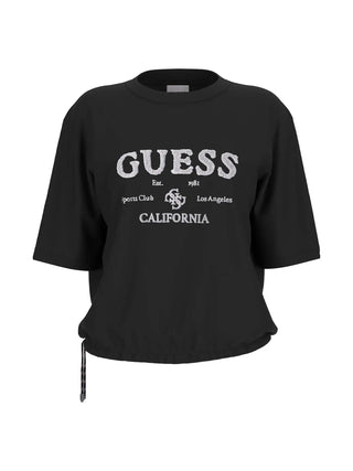 WOMEN'S T-SHIRT - GUESS ATHLEISURE BLACK - V5BI02 KCBF1