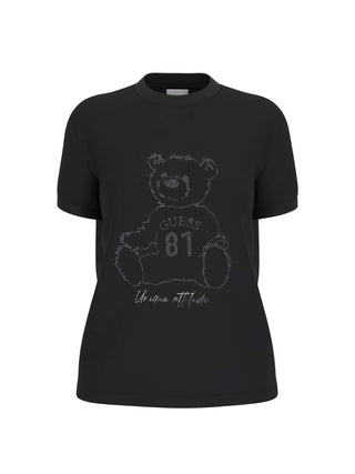 WOMEN'S T-SHIRT - GUESS ATHLEISURE BLACK - V5BI16 K8FQ4