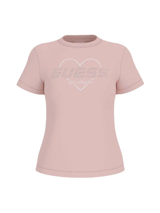WOMEN'S T-SHIRT - GUESS ATHLEISURE PINK - V5GI10 K9RM1