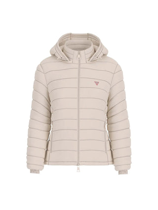 WOMEN'S DOWN JACKET - GUESS JEANS SAND - W5RL99 WHAB2