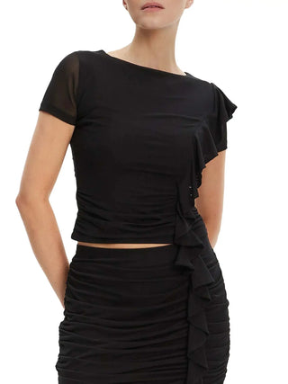 WOMEN'S TOP - GUESS APPAREL BLACK - W5YP08 KCZC2