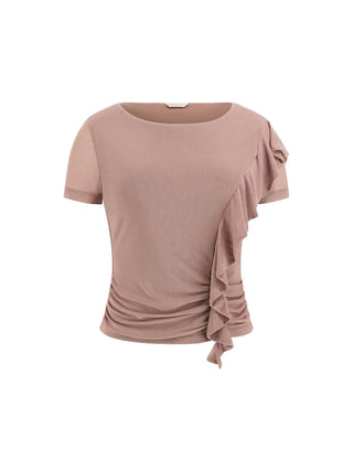 WOMEN'S TOP - GUESS APPAREL TAUPE - W5YP08 KCZC2