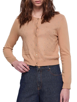 WOMEN'S CARDIGAN - GAUDI JEANS CAMEL - 521BD53002
