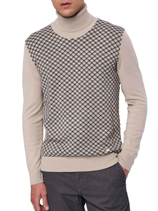 MEN'S SWEATER - GAUDI MEN'S BEIGE-BLUE - 521GU53012