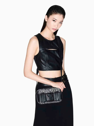 WOMEN'S SHOULDER BAG - ARMANI EXCHANGE BEIGE-BLACK - 942699 3F742 6