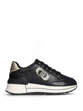 WOMEN'S SNEAKERS - LIU-JO BLACK-GOLD - BF5043PX026