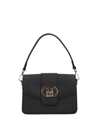 WOMEN'S HANDBAG - MARC ELLIS BLACK-GOLD - FLAT KOURTNEY