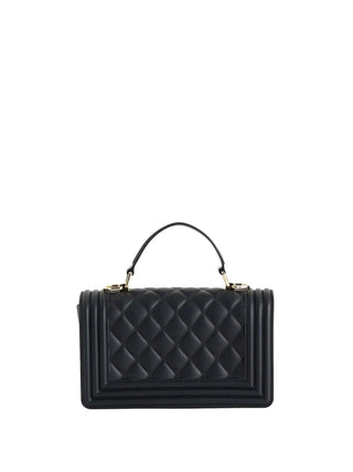 WOMEN'S SHOULDER BAG - MARC ELLIS BLACK-GOLD - FLAT SQUARE S 3