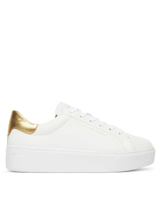 WOMEN'S SNEAKERS - TOMMY HILFIGER WHITE-GOLD - FW0FW08756
