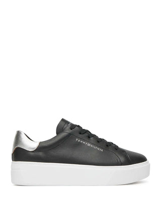 WOMEN'S SNEAKERS - TOMMY HILFIGER BLACK-SILVER - FW0FW08756