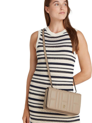 WOMEN'S SHOULDER BAG - TOMMY HILFIGER TAUPE - AW0AW17454 4