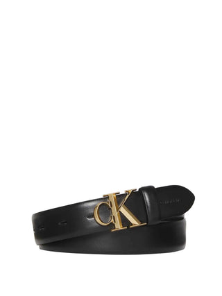 WOMEN'S BELT - CALVIN KLEIN BLACK-GOLD - LV04F7054G
