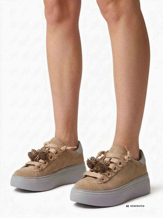 SNEAKERS DONNA - EMANUELLE VEE BEIGE - 462P-100-12-P011 5