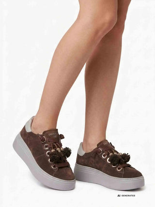 SNEAKERS DONNA - EMANUELLE VEE MARRONE - 462P-100-12-P011 5