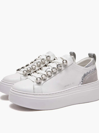 SNEAKERS DONNA - EMANUELLE VEE BIANCO-ARGENTO - 462P-100-13-P003 2