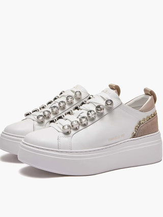 SNEAKERS DONNA - EMANUELLE VEE BIANCO-SABBIA - 462P-100-13-P003 2