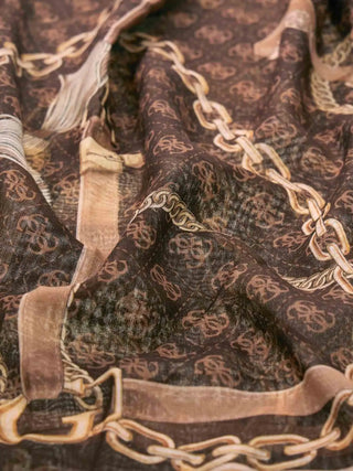 WOMEN'S SCARF - GUESS BROWN - AW5537 POL03 2