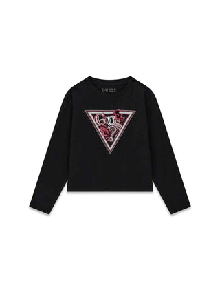 T-SHIRT RAGAZZA - GUESS KIDS NERO - J6YI07 K3704
