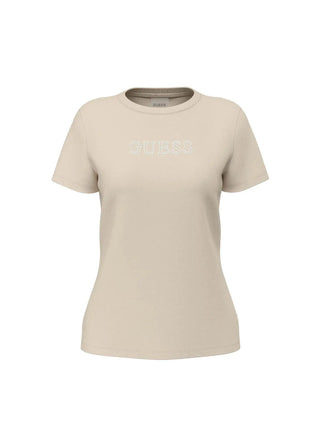 WOMEN'S T-SHIRT - GUESS ATHLEISURE CREAM - V3BI11 J1314 1