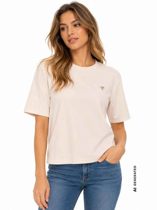 WOMEN'S T-SHIRT - GUESS ATHLEISURE WHITE - V4BI21 I3Z14 3