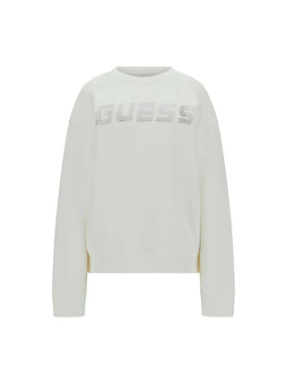 WOMEN'S SWEATSHIRT - GUESS ATHLEISURE WHITE - V4BQ15 K7UW2