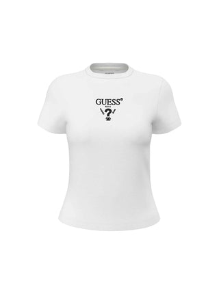 WOMEN'S T-SHIRT - GUESS ATHLEISURE WHITE - V4YI21 KCDH1 1