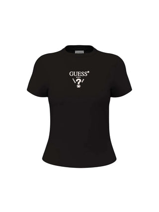 WOMEN'S T-SHIRT - GUESS ATHLEISURE BLACK-WHITE - V4YI21 KCDH1 1